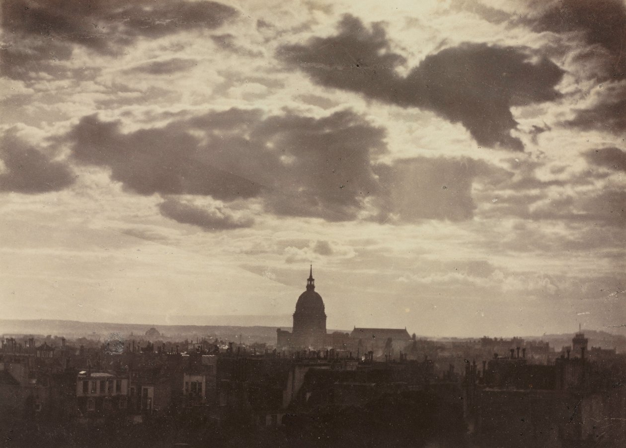 Zonder titel Wolkenstudie met Les Invalides, 1860 door Charles Marville