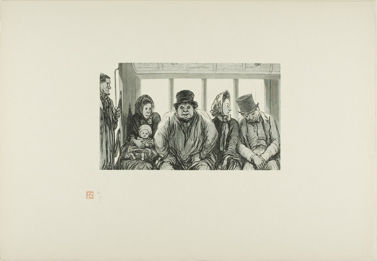 Interieur van een Bus door Charles Maurand