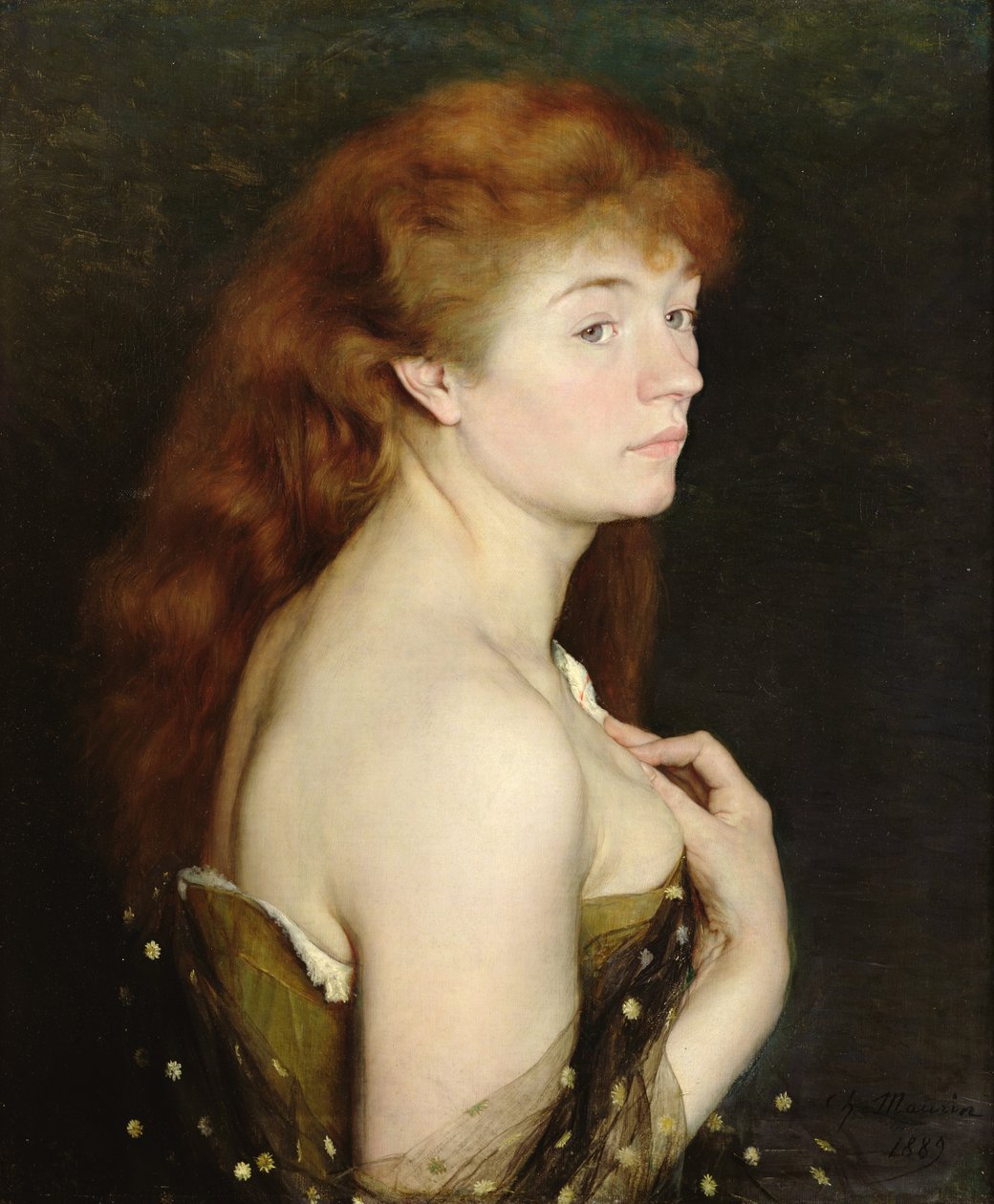 Portret van een jonge roodharige vrouw, 1889 door Charles Maurin