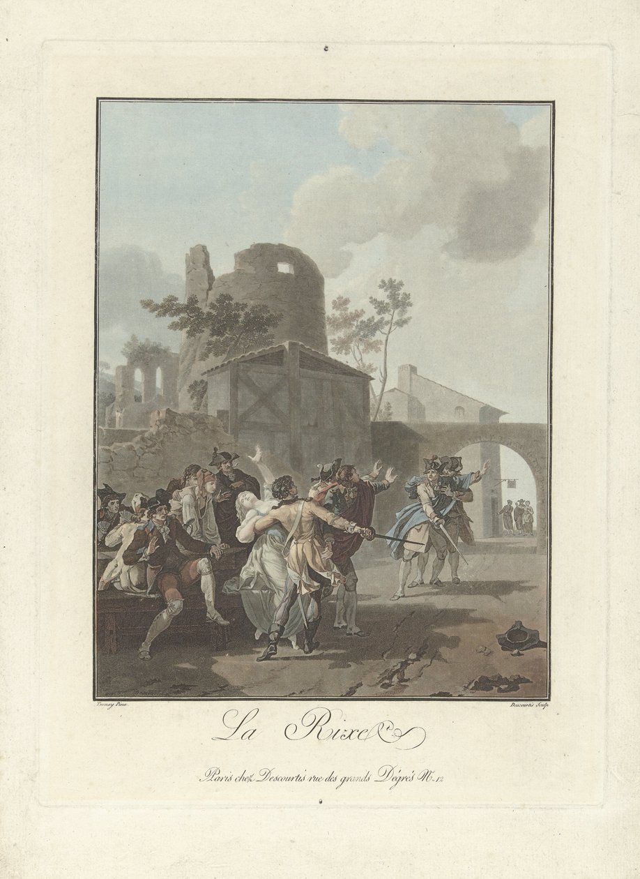 De ruzie door Charles Melchior Descourtis