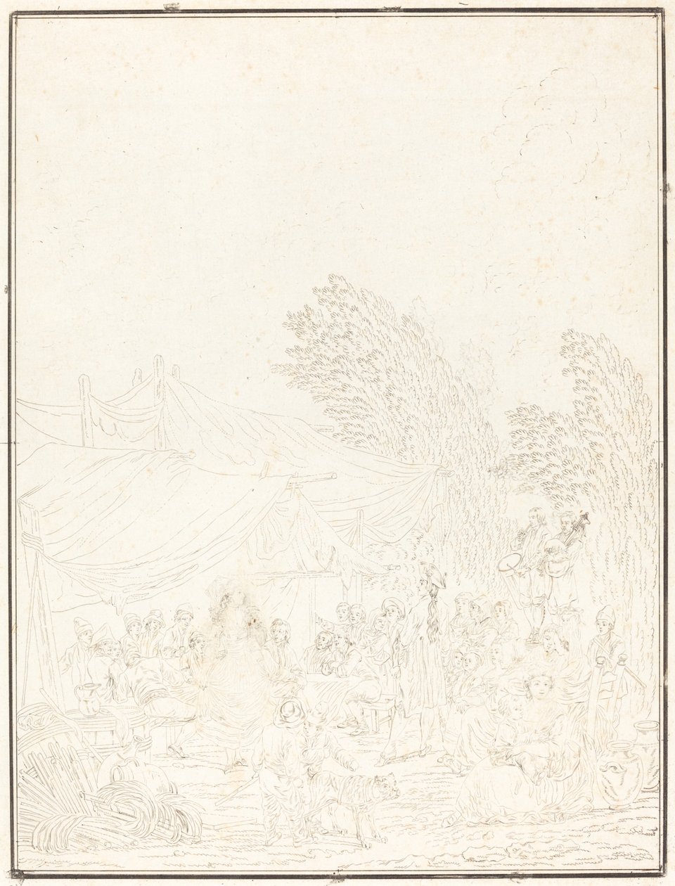 Dorpsbruiloft, 1785 door Charles Melchior Descourtis