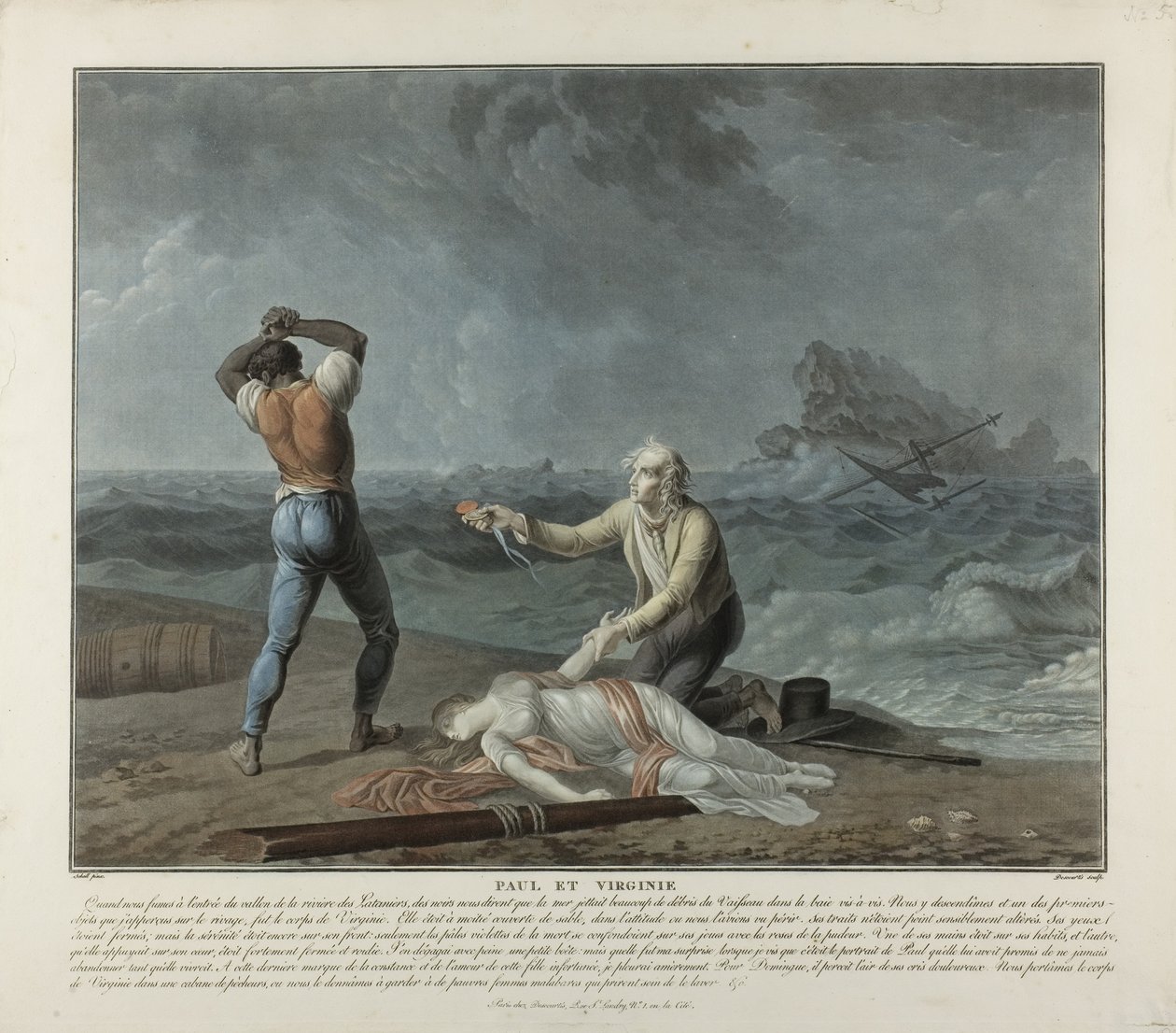 Paul en Virginie door Charles Melchior & Schall Jean (1752-1825) Descourtis