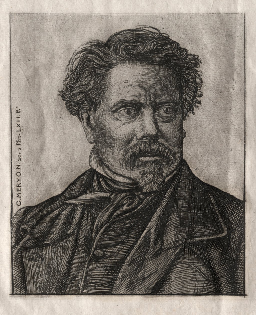Benjamin Fillon, man van letters, 1862 door Charles Meryon