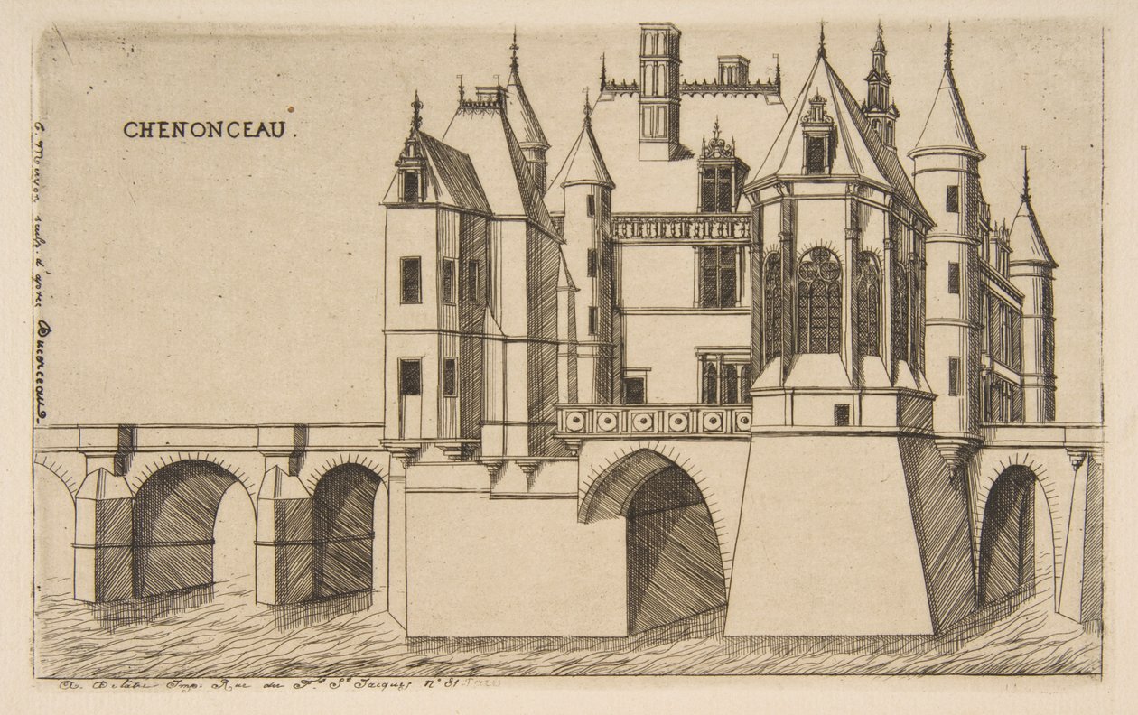 Kasteel van Chenonceau, nr. 2 door Charles Meryon