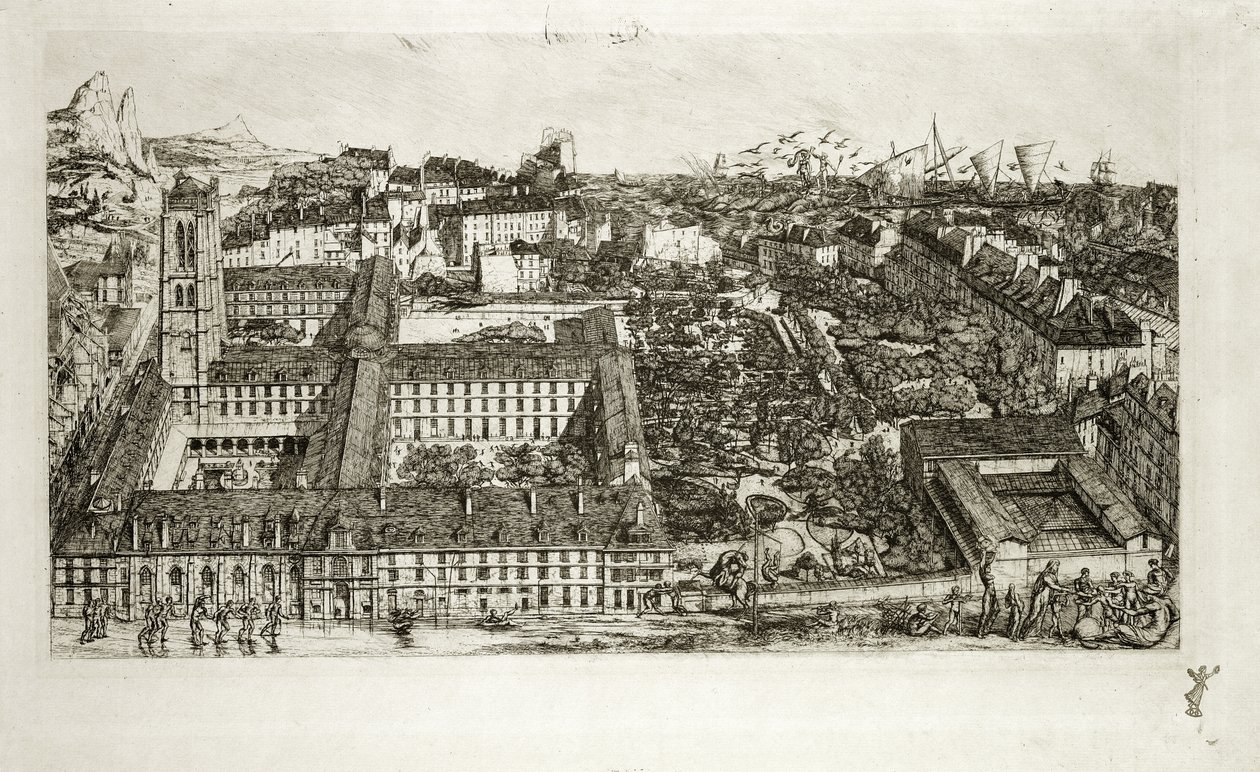 College Henri IV en het Lycee Napoleon, 1864 door Charles Meryon