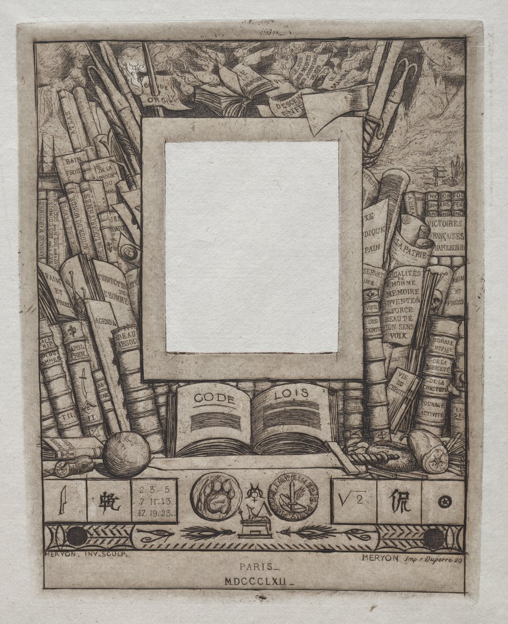 Ontwerp voor een Lijst voor het Portret van Armand Guéraud door Charles Meryon