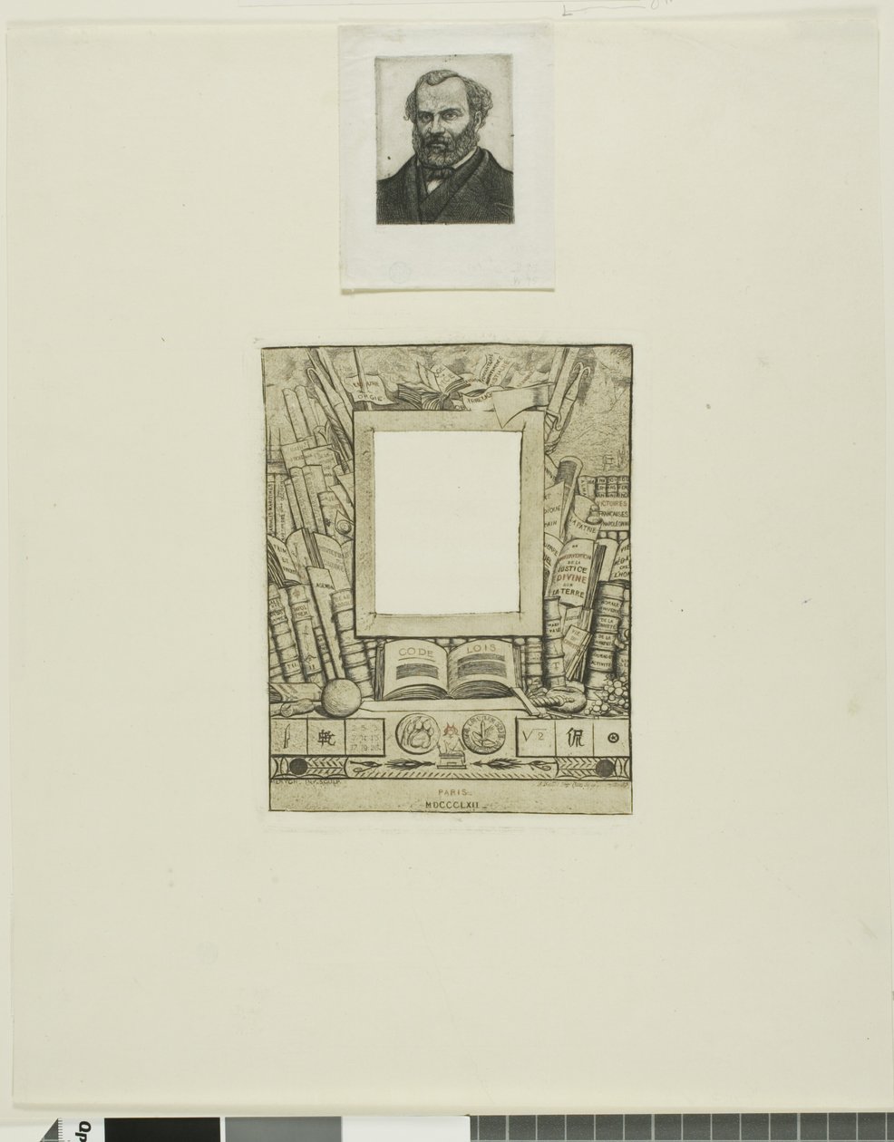 Ontwerp voor een lijst voor het portret van Armand Guéraud door Charles Meryon
