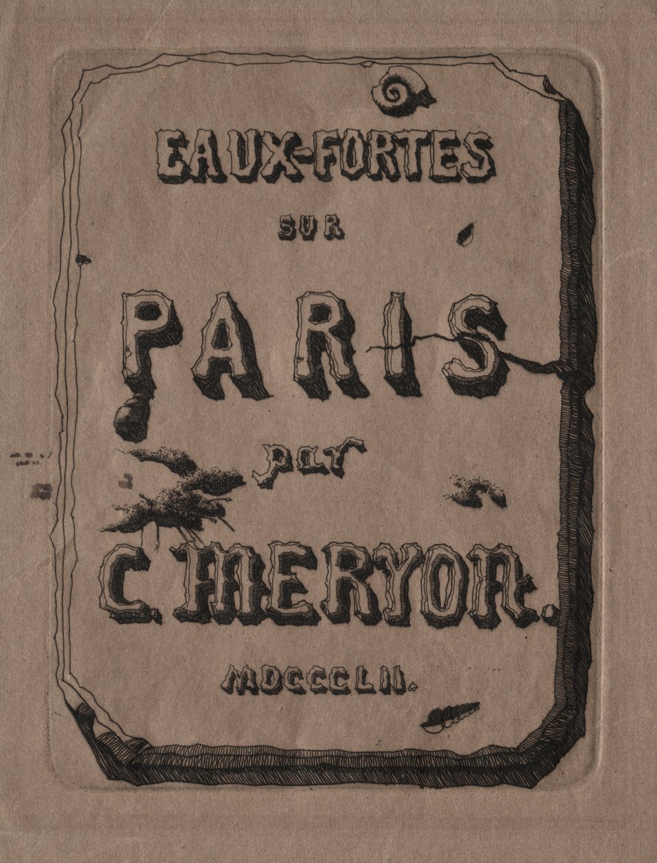 Etsen van Parijs: Titelpagina, 1852 door Charles Meryon