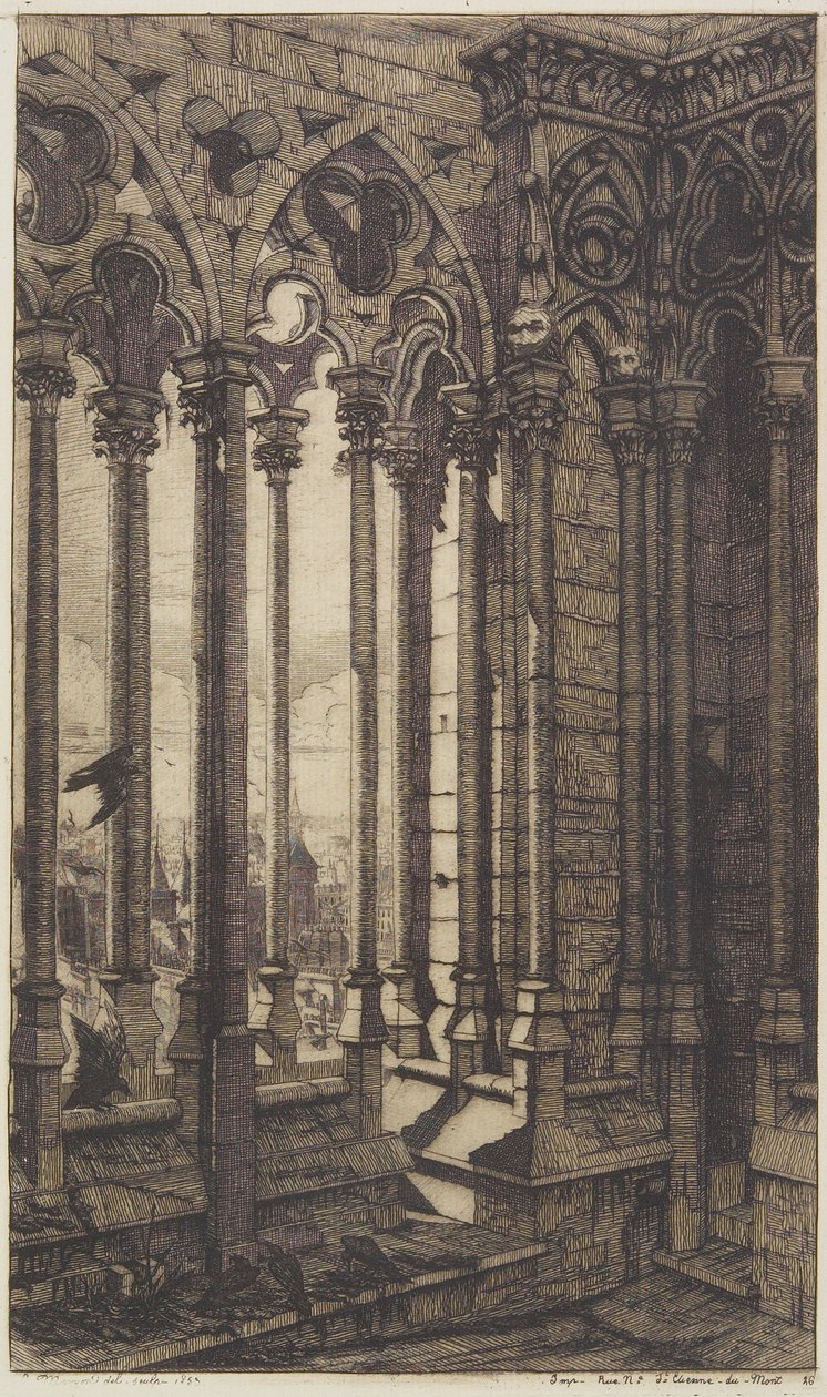 Galerij van Notre-Dame door Charles Meryon