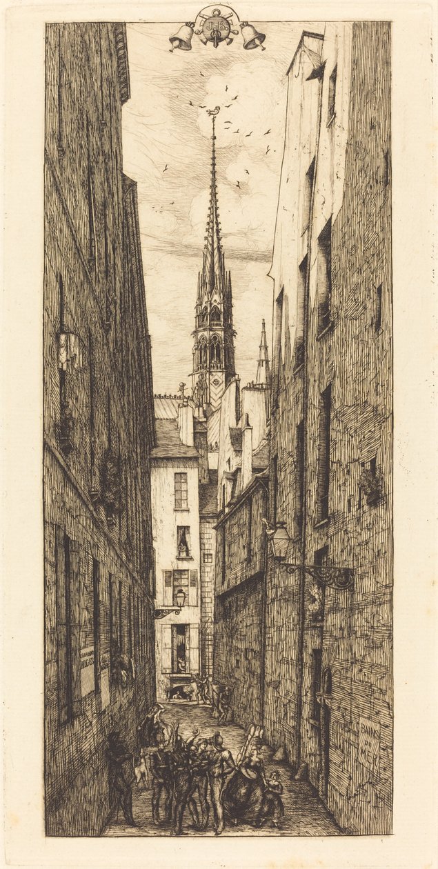 La Rue des Chantres, Parijs door Charles Meryon