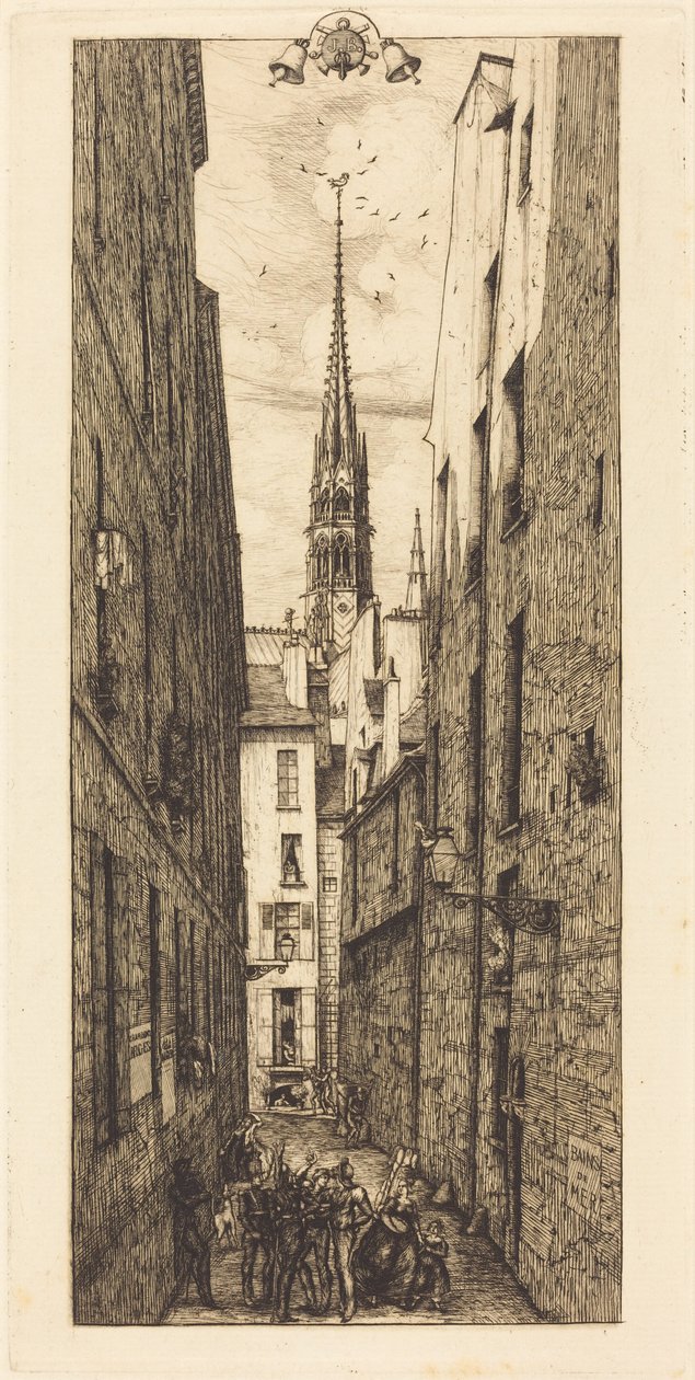 Rue des Chantres, Parijs (Chantrey Street, Parijs) door Charles Meryon