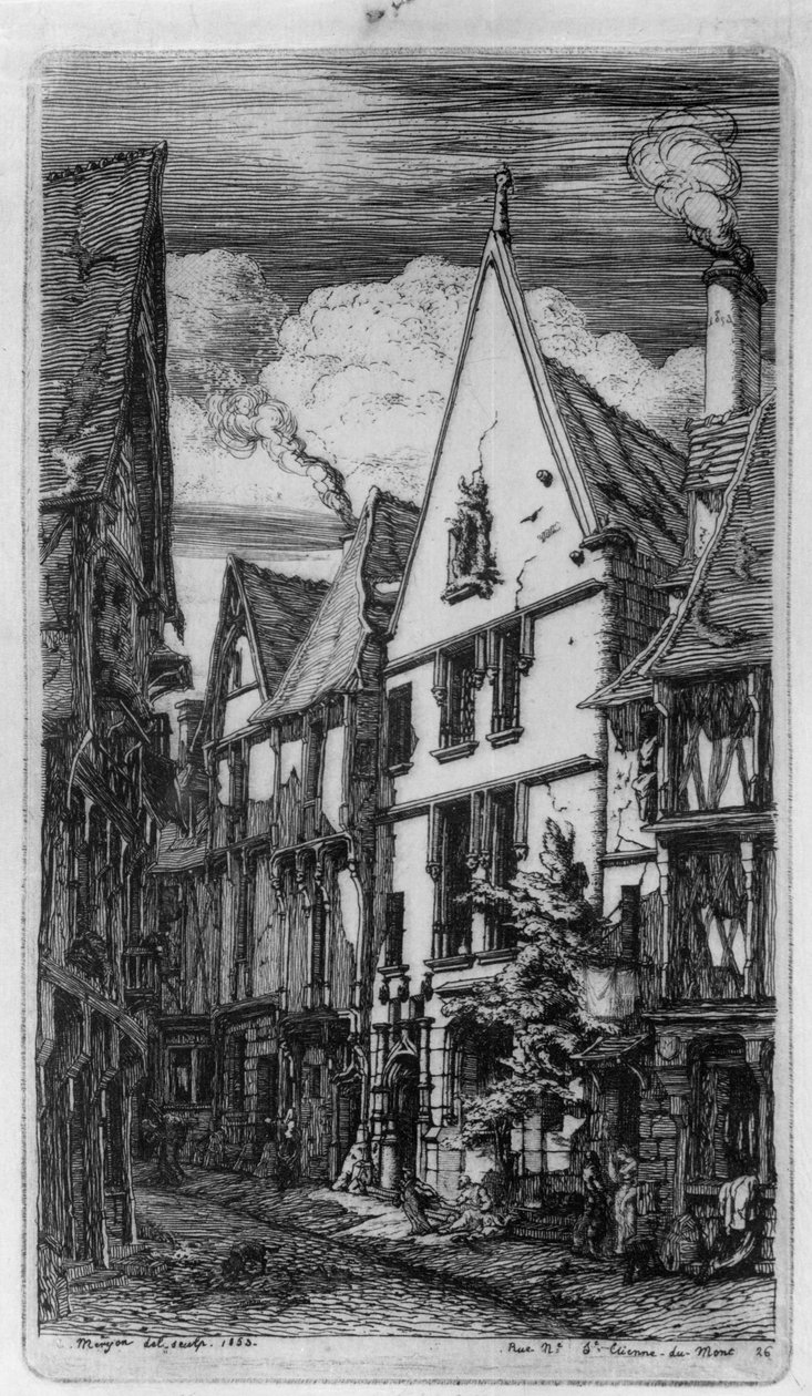 De Rue des Toiles in Bourges door Charles Meryon