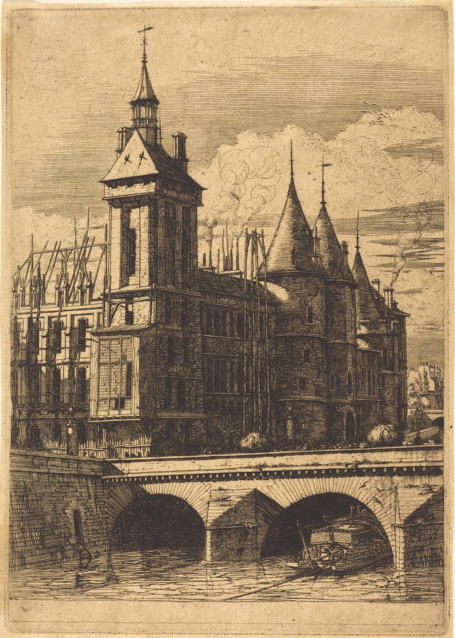 De Klokkentoren, Parijs (The Clock Tower, Paris) door Charles Meryon