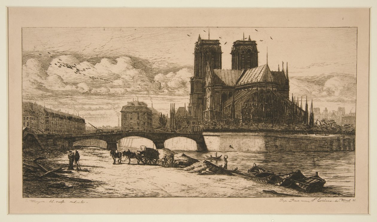 De apsis van Notre-Dame door Charles Meryon