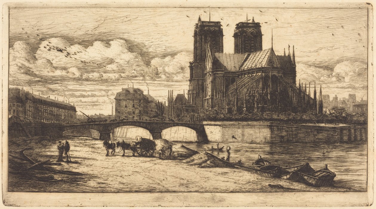 De apsis van Notre-Dame de Paris door Charles Meryon