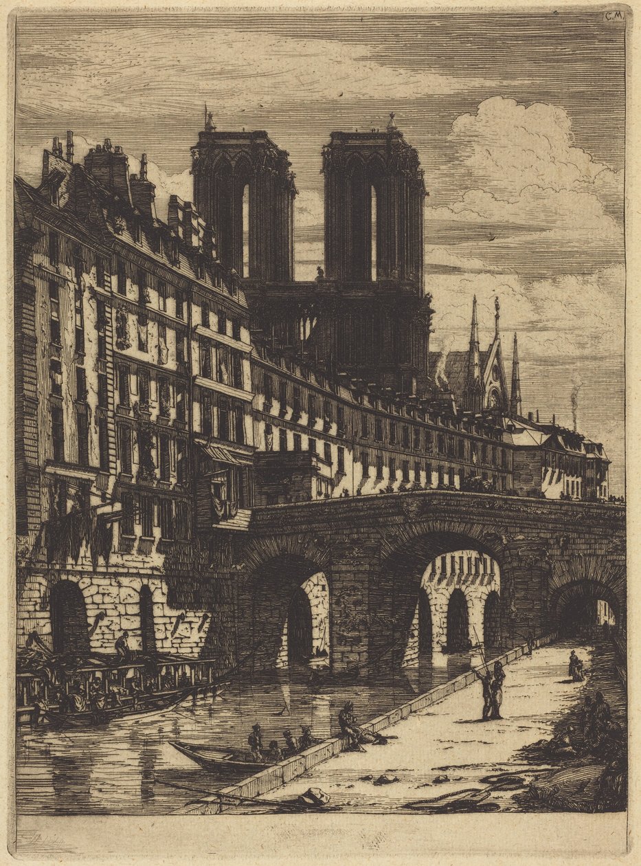 De Petit Pont, Parijs door Charles Meryon