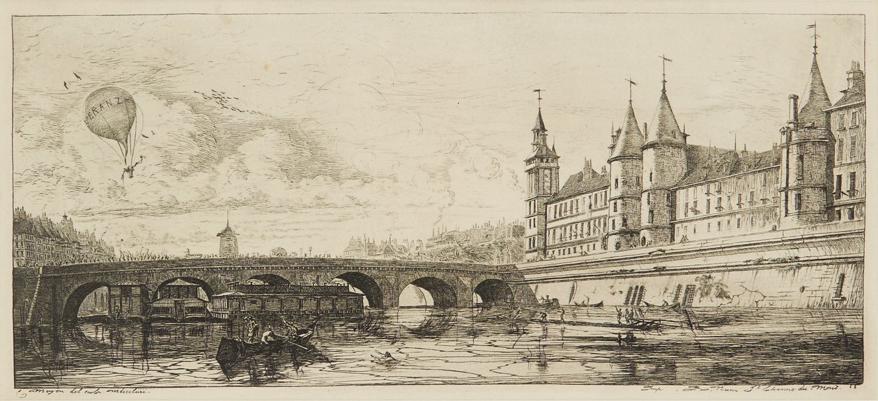 Le Pont-Au-Change door Charles Meryon