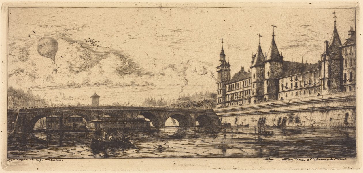 Pont-au-Change, Parijs door Charles Meryon