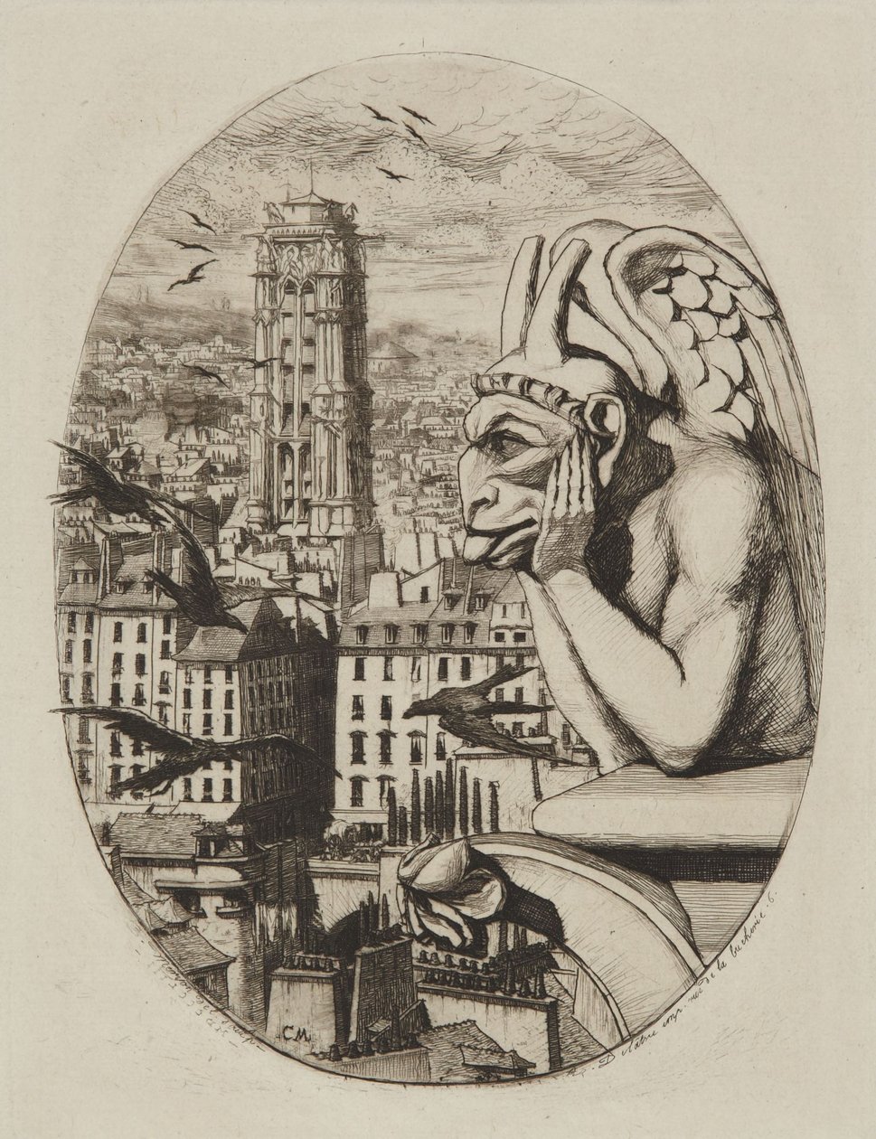 De Stryge (De vampier) door Charles Meryon