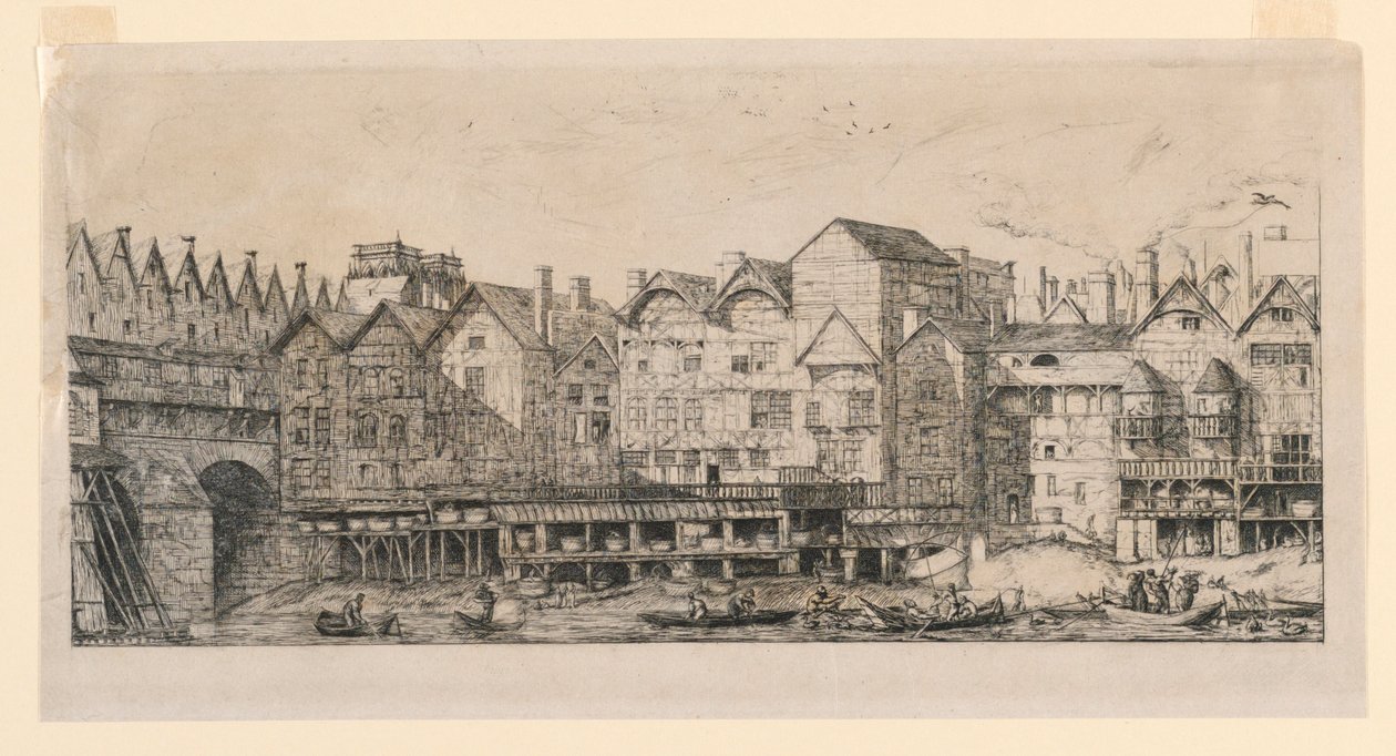 Deel van de stad tegen het einde van de 17e eeuw door Charles Meryon
