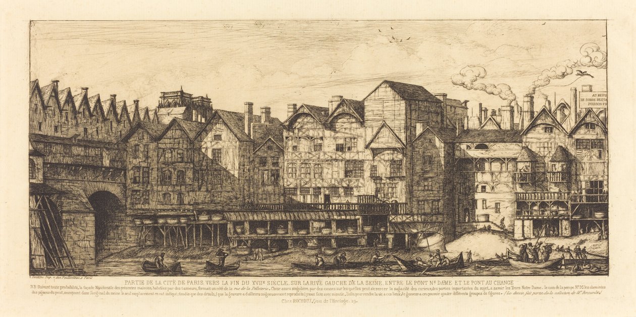 Zicht op de stad Parijs tegen het einde van de XVIIe eeuw door Charles Meryon