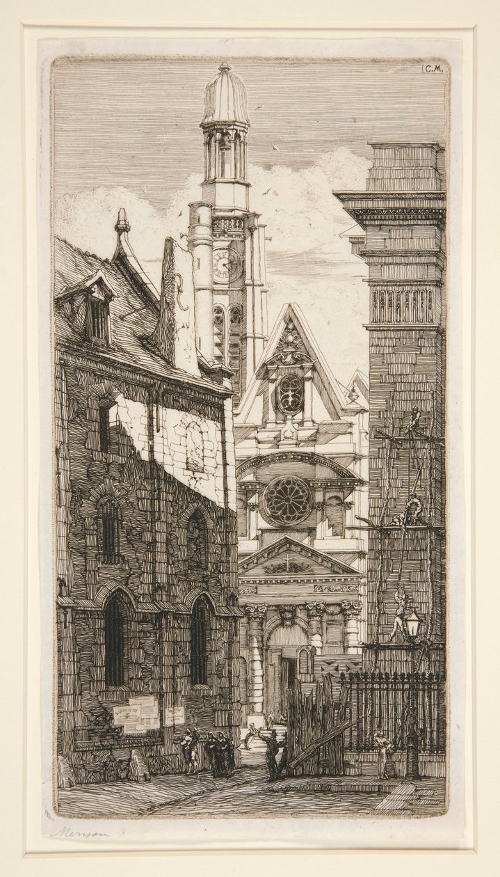 Saint-Etienne-du-Mont door Charles Meryon