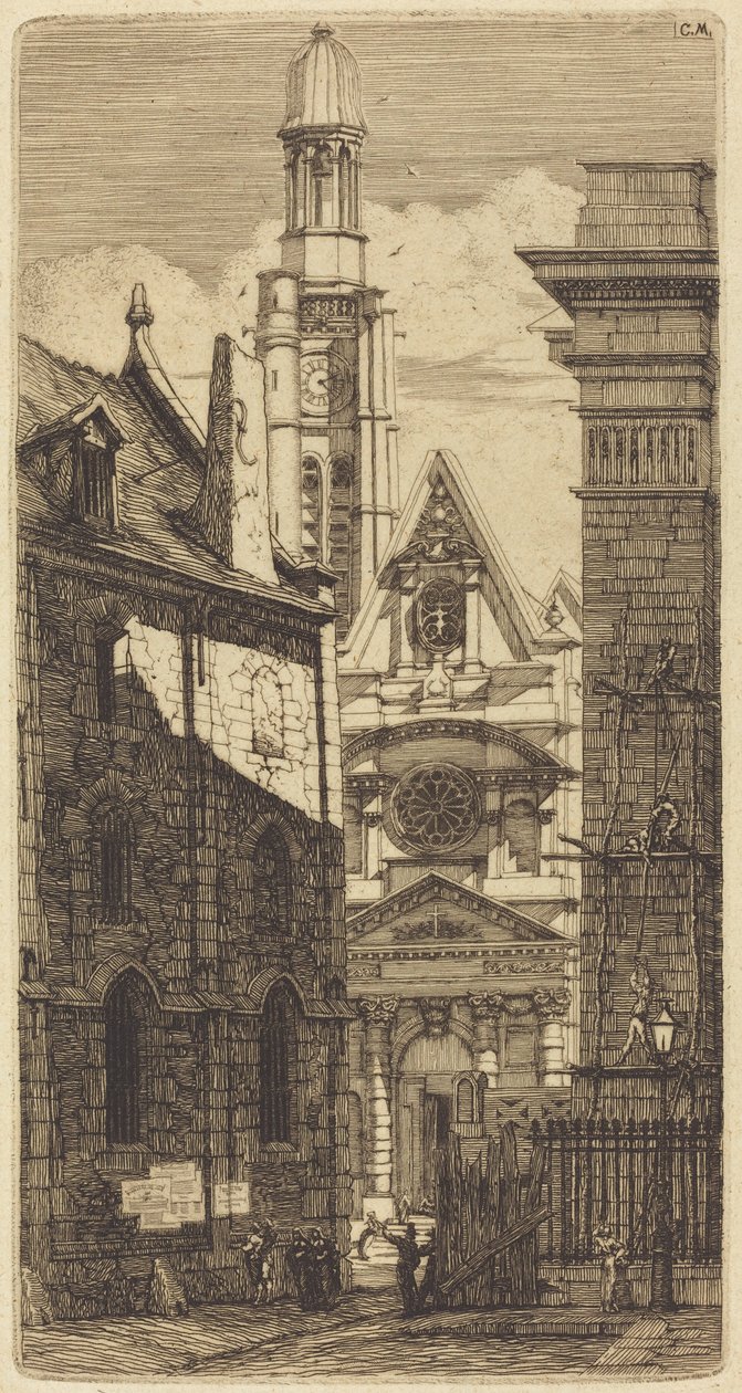 Saint-Étienne-du-Mont, Parijs (Kerk van Sint-Stefanus van de Berg, Parijs) door Charles Meryon
