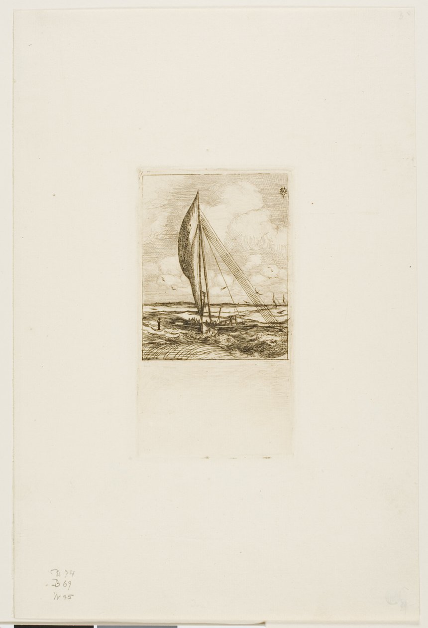 Snelzeilende Proa, Mulgrave-archipel, Oceanië door Charles Meryon