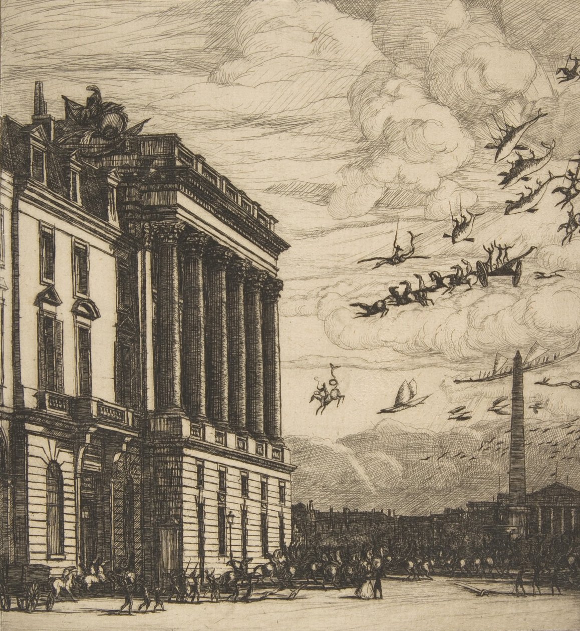 Het Admiraalshuis, Parijs, 1865 door Charles Meryon