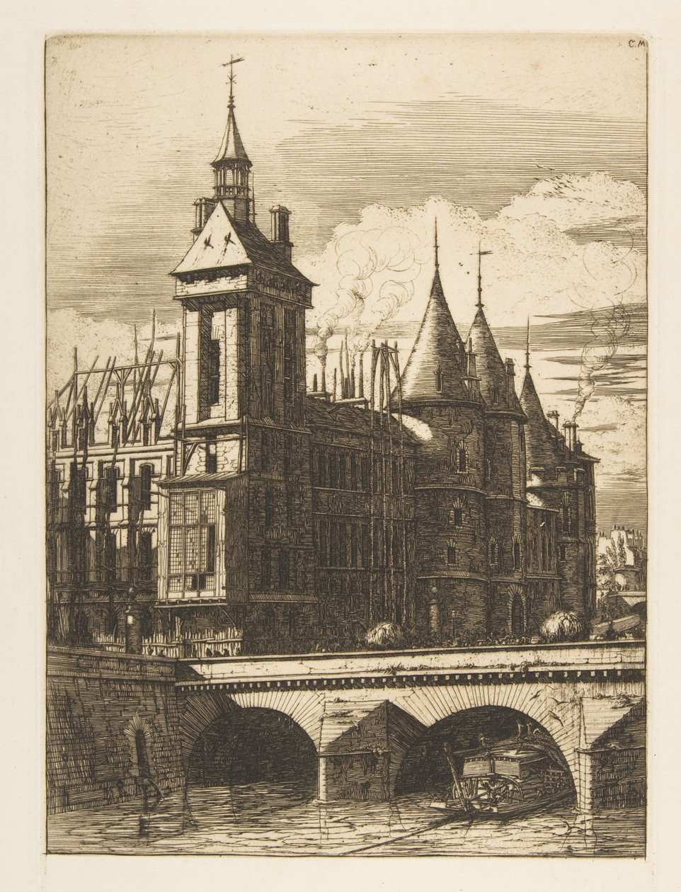 De klokkentoren, Parijs door Charles Meryon