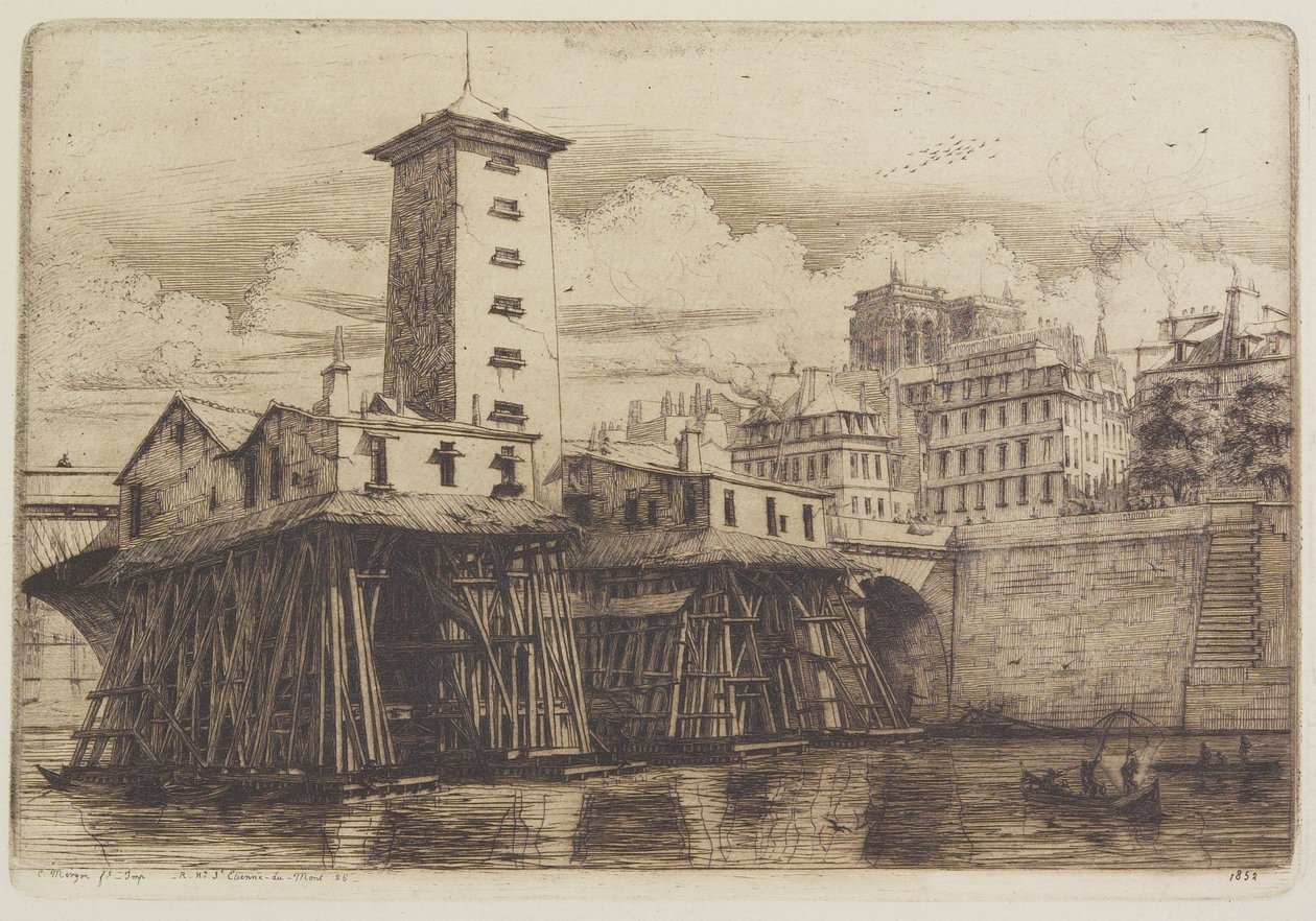 De Notre-Dame-pomp door Charles Meryon