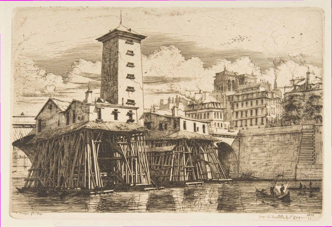 De Notre-Dame-pomp, Parijs door Charles Meryon