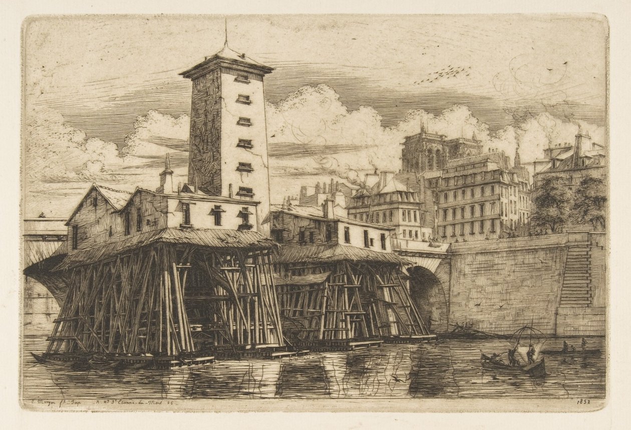 De Notre-Dame-pomp, Parijs door Charles Meryon