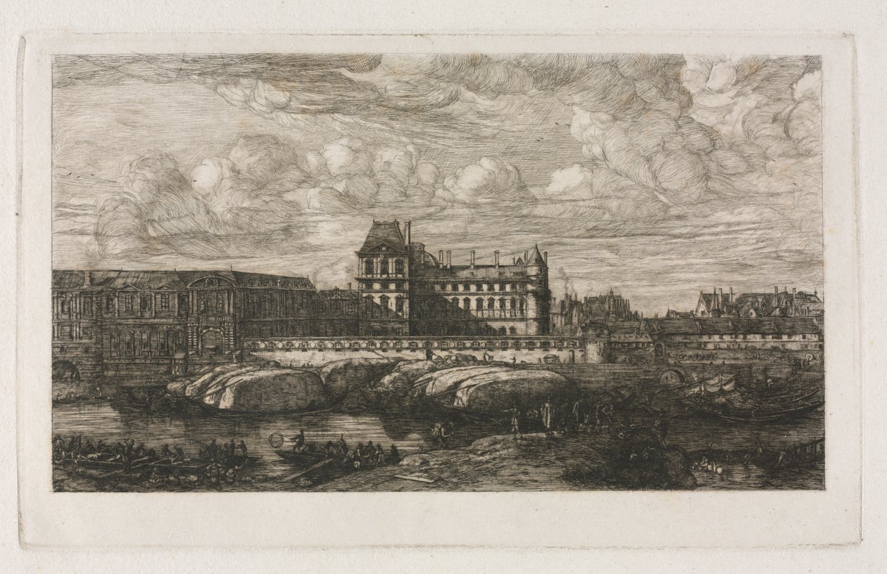 Het Oude Louvre van een Schilderij door Zeeman, 1651 door Charles Meryon