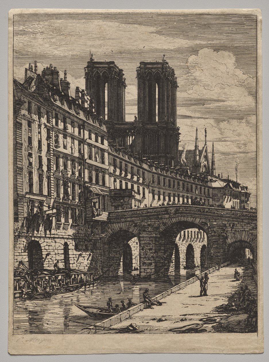 De Petit Pont door Charles Meryon