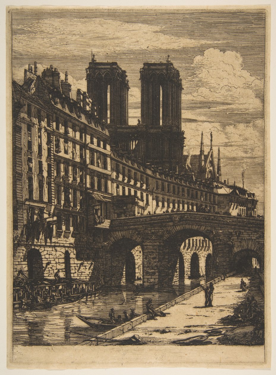 The Petit Pont, Parijs door Charles Meryon