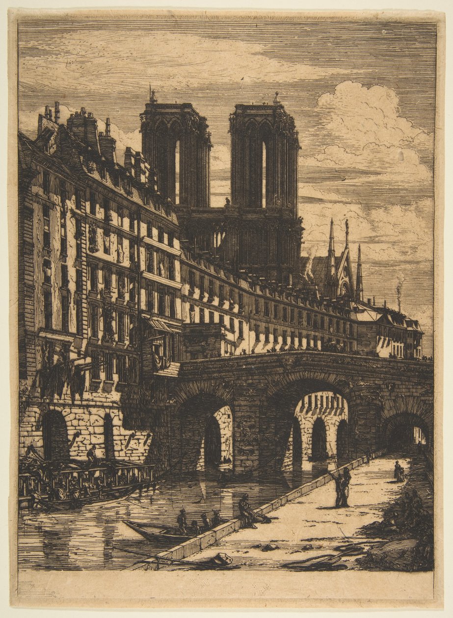 De Petit Pont, Parijs door Charles Meryon