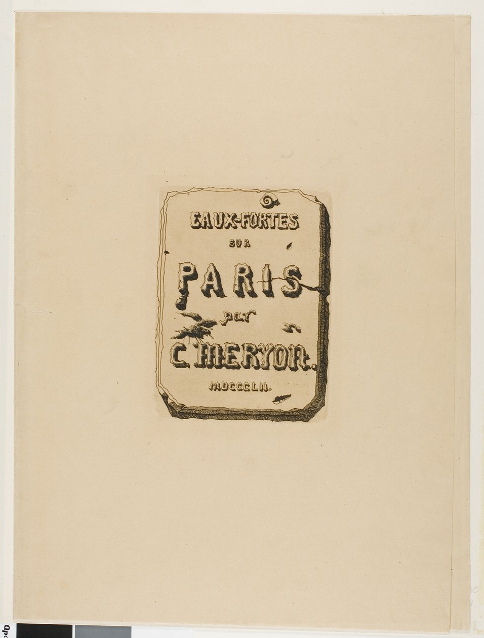 Titelpagina voor Eaux-Fortes sur Paris door Charles Meryon