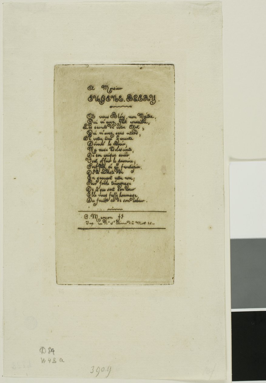 Gedichten opgedragen aan Eugène Bléry, nr. 2 door Charles Meryon