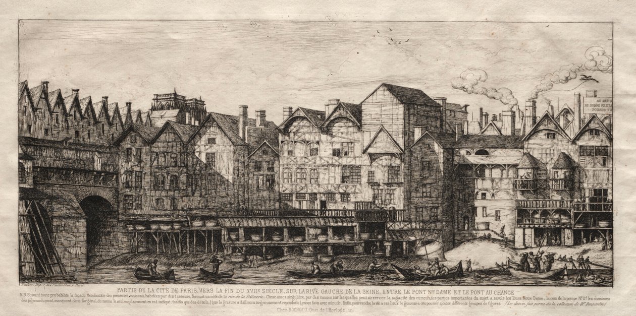 Gezicht op een deel van de stad Parijs, tegen het einde van de 17e eeuw, 1861 door Charles Meryon