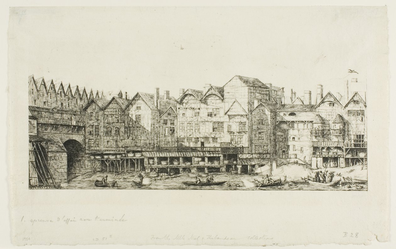 Uitzicht op een deel van de stad Parijs tegen het einde van de XVII eeuw door Charles Meryon