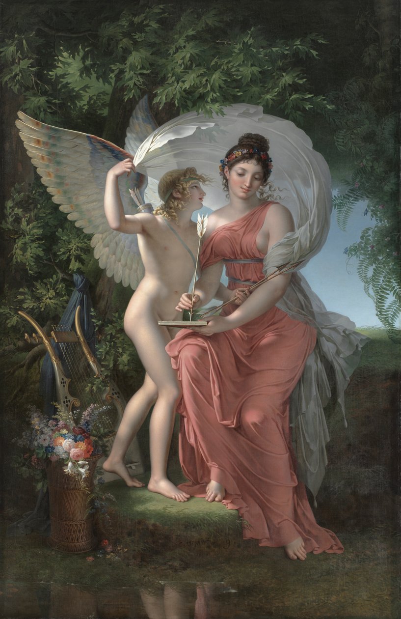 Erato, Muze van Lyrische Poëzie door Charles Meynier