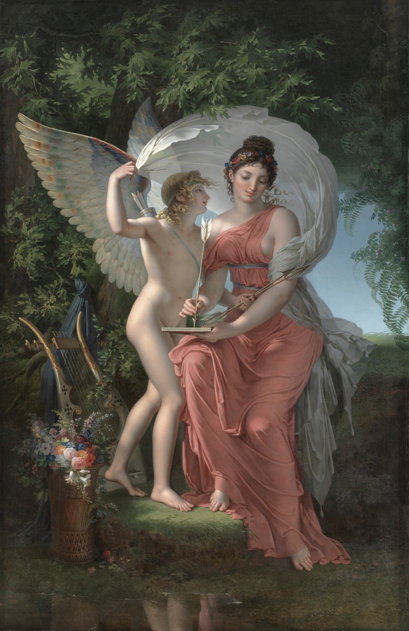 Erato, Muze van de Lyrische Poëzie, 1800 door Charles Meynier