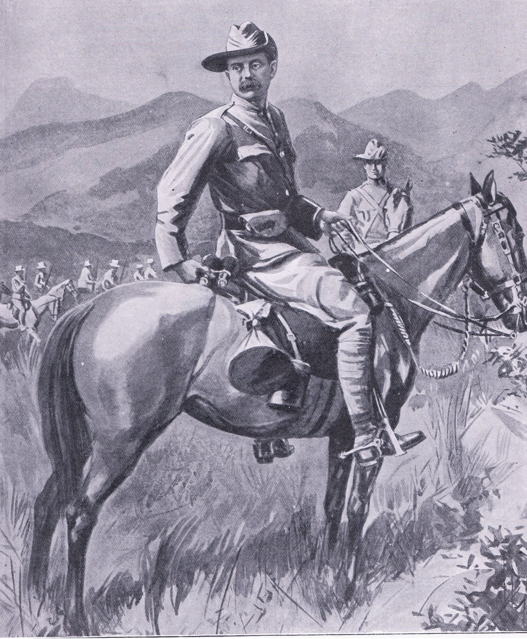 Brigadegeneraal Lumer, uit After Pretoria: The Guerilla War gepubliceerd door Harmsworth Bros Limited, 1901 door Charles Mills Sheldon