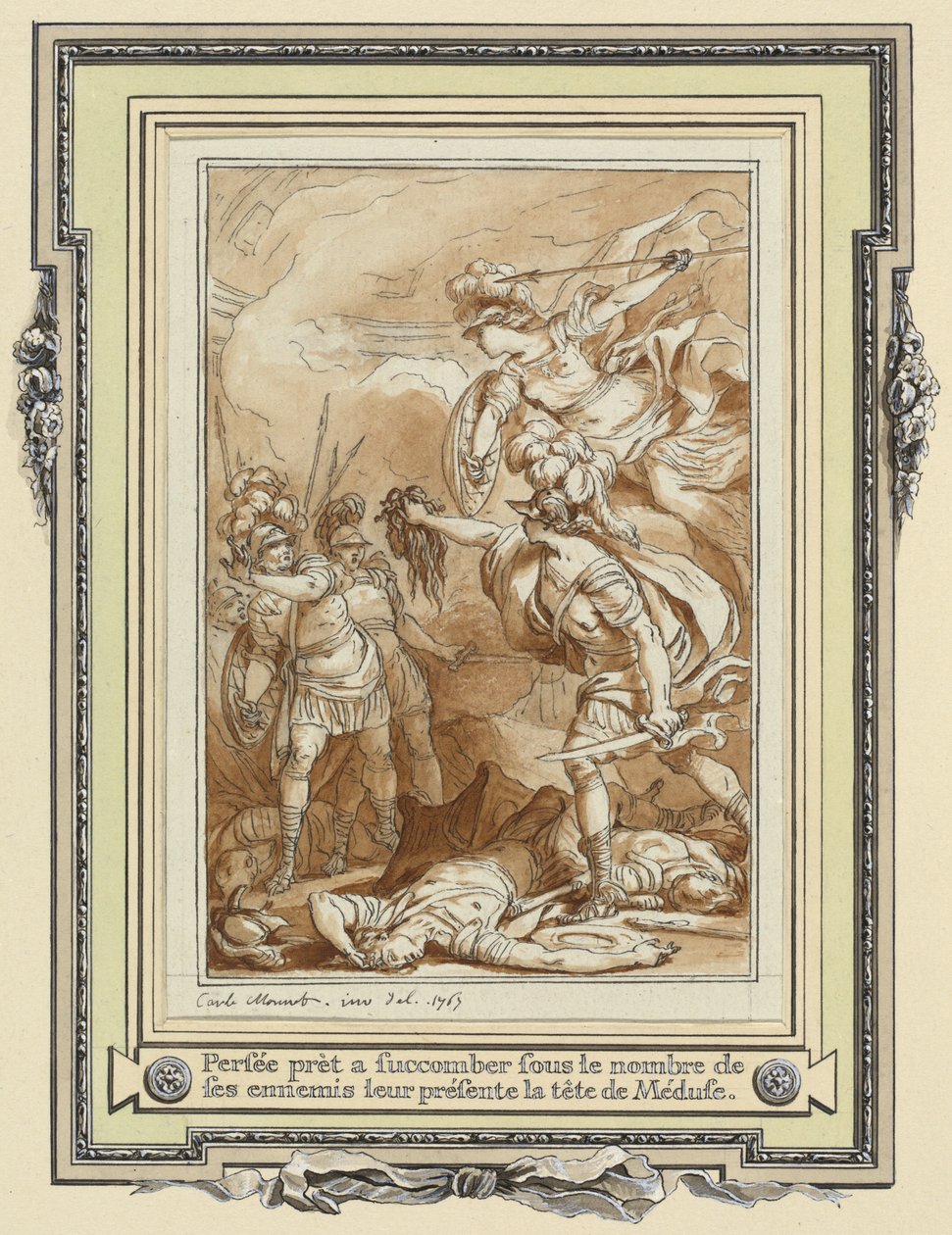 Perseus Verandert Phinneas in Steen met het Hoofd van Medusa door Charles Monnet