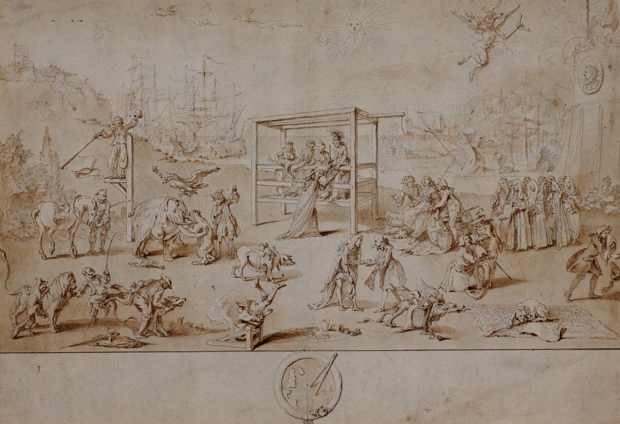 De Europese Race: Een allegorische karikatuur over de politieke toestand van Europa in 1738-9 door Charles Mosley