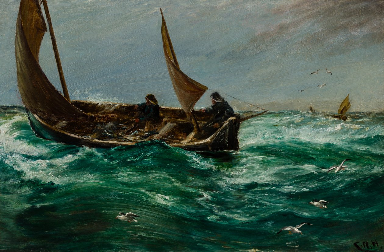Visser op weg naar huis door Charles Napier Hemy