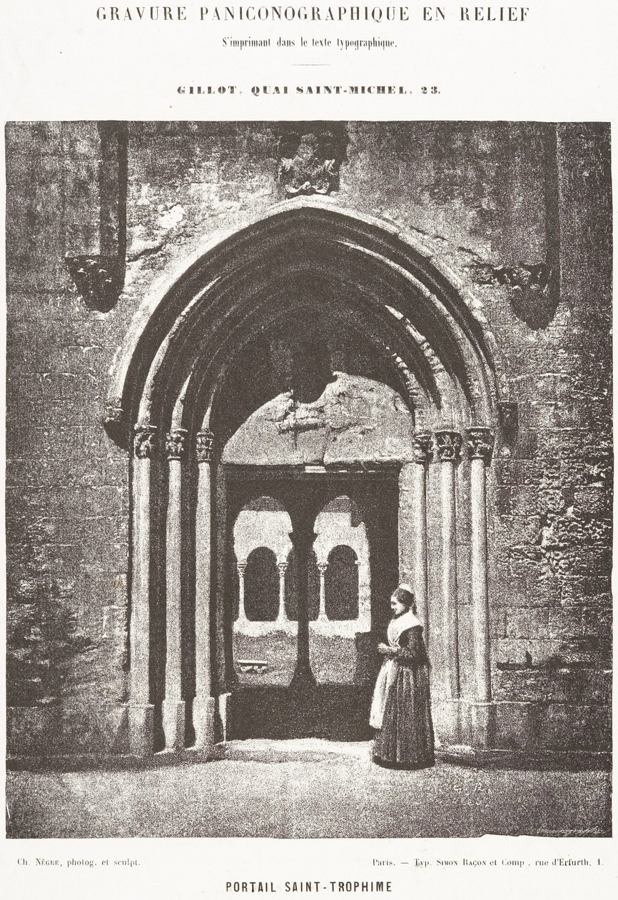 Saint-Trophime-poort; Ingang van het klooster, Arles, Metropolitaanse kerk van Saint-Trophime door Charles Nègre