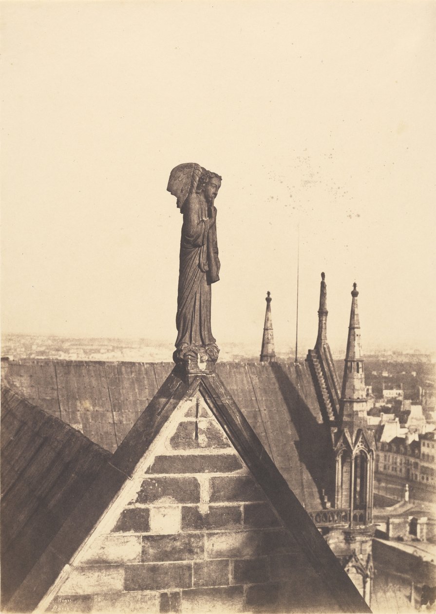 [De engel van de Wederopstanding op het dak van de Notre-Dame in Parijs] door Charles Nègre