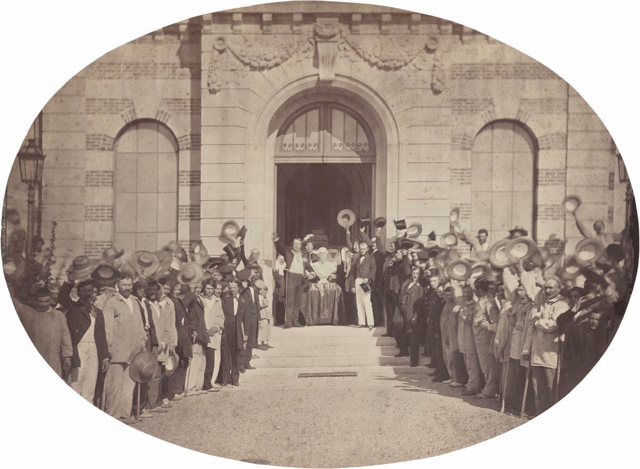 Asile Impérial de Vincennes: Saluut aan de keizer op 15 augustus, 1859 (foto) door Charles Nègre